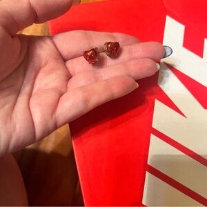 Red heart sequin stud earrings. New!